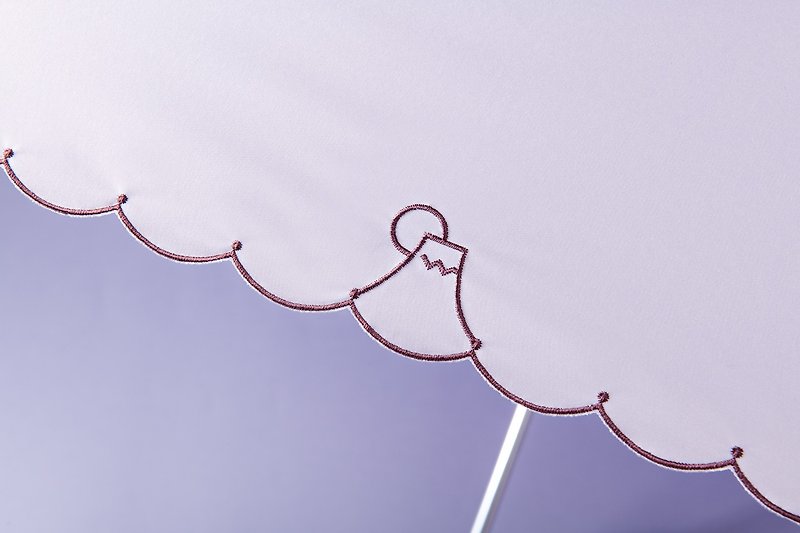 全遮光抗UV晴雨伞 遮光率99.99% 防泼水 富士山手工刺绣洋伞 - 雨伞/雨衣 - 防水材质 紫色