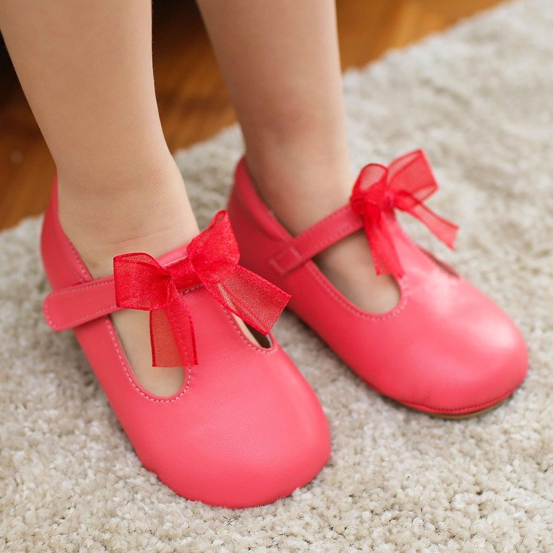 (零码特价)梦幻蝴蝶玛莉珍宝宝鞋-西瓜红 - 童装鞋 - 真皮 红色
