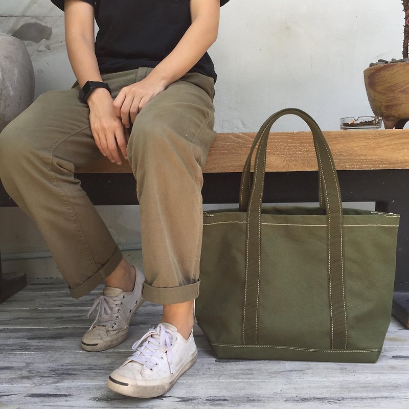 New Simply Green Canvas Tote Bag no.04 / Shopping Bag / Market Bag / Tool Bag - 手提包/手提袋 - 棉．麻 绿色