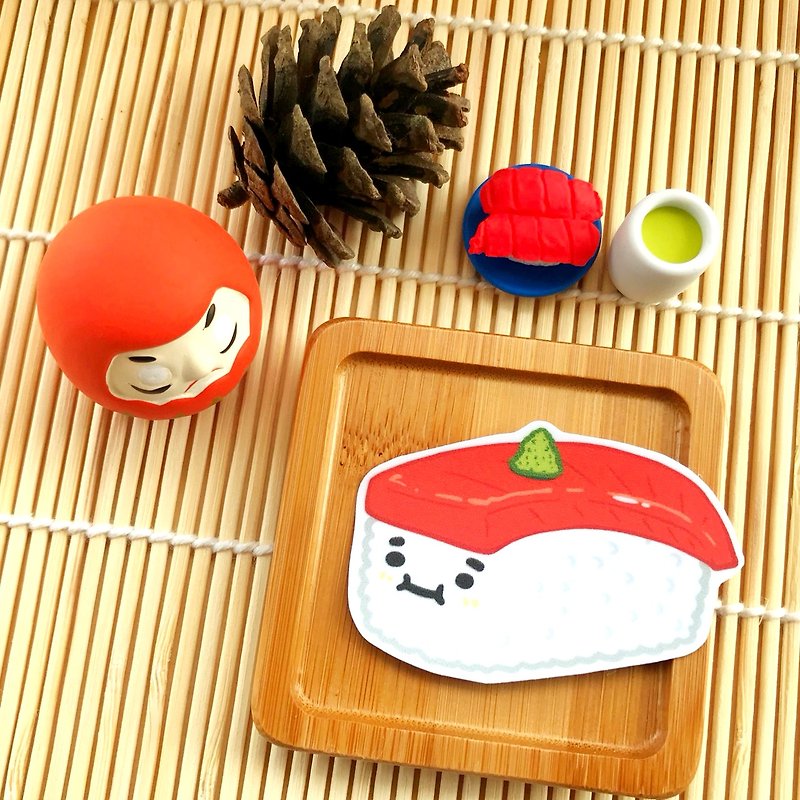 1212玩乐设计 逗趣 防水贴纸- 寿司系列- 鲔鱼握寿司 - 贴纸 - 防水材质 红色