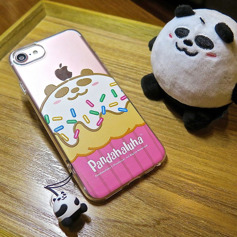 iPhone 8/SE2 熊猫冰淇淋 Pandahaluha 软胶透明保护套 手机壳 - 手机壳/手机套 - 硅胶 透明