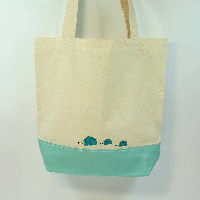 刺绣 购物袋01--刺猬 - 手提包/手提袋 - 棉．麻 白色