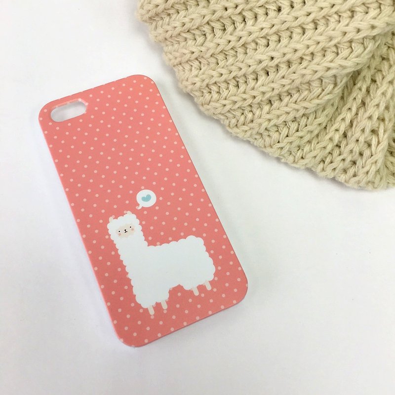 香港原创设计红色波点羊驼图案 iPhone, Samsung Case 透明手机壳 - 手机壳/手机套 - 塑料 