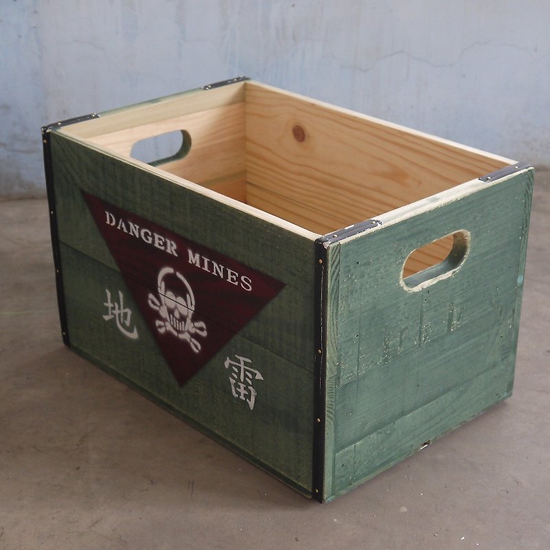 复刻1960s汽水木箱-地雷 - 收纳用品 - 木头 绿色
