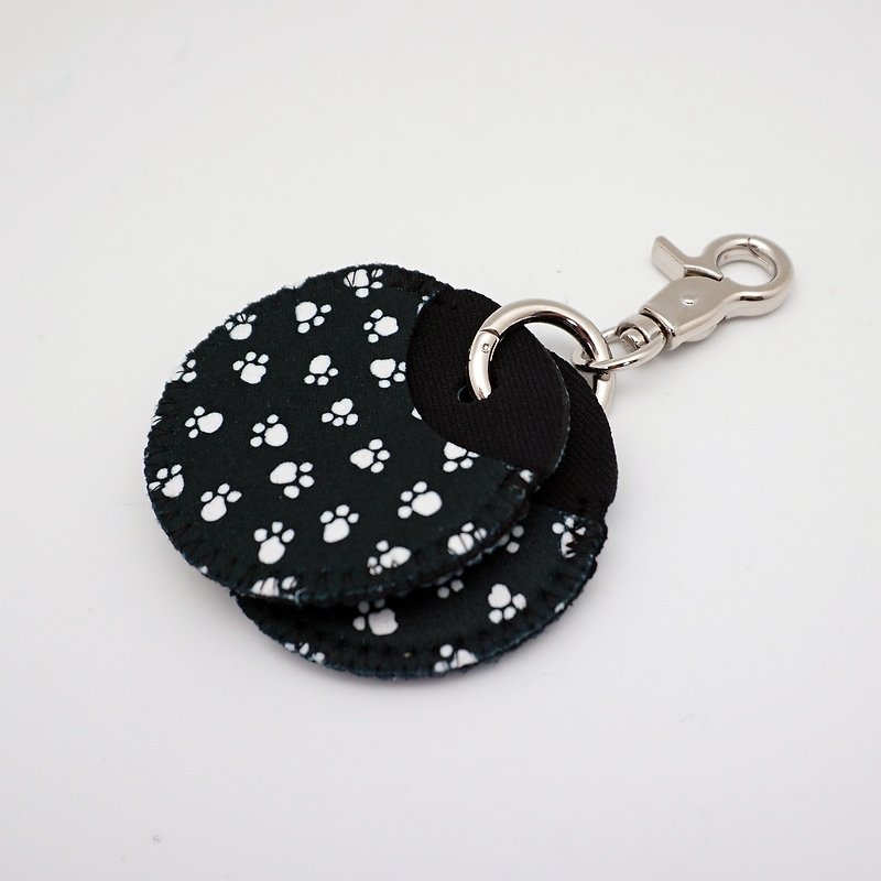 BLR gogoro钥匙圈 保护套 脚印黑 - 钥匙链/钥匙包 - 聚酯纤维 黑色