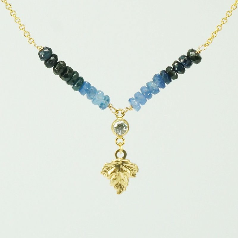 渐层天然蓝宝石 サファイア sapphire 美国14K金 项链 轻珠宝 - 项链 - 贵金属 金色