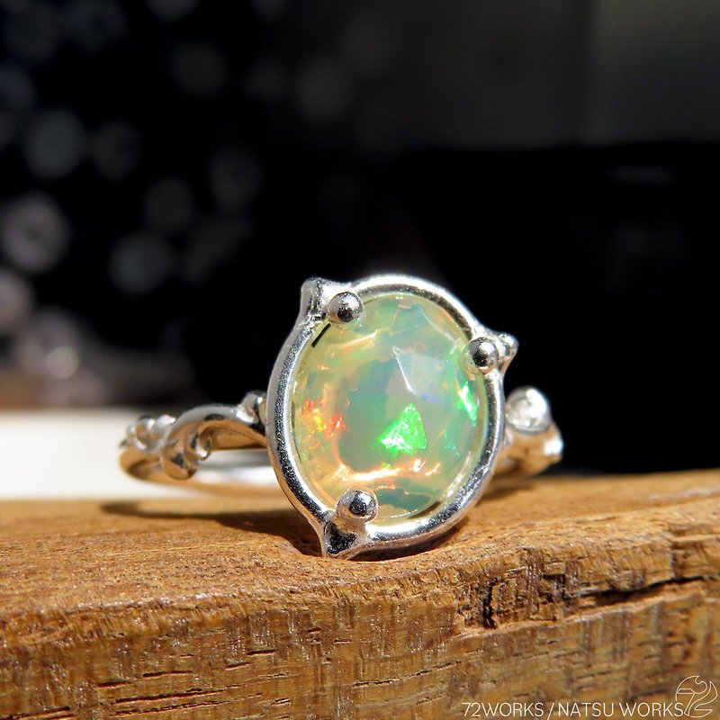エチオピア オパール リング / Ethiopian Opal Ring 5d - 戒指 - 宝石 橘色