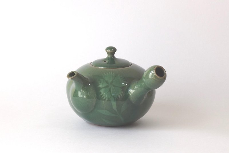 注器　青磁象嵌 なでしこ - 茶具/茶杯 - 陶 绿色