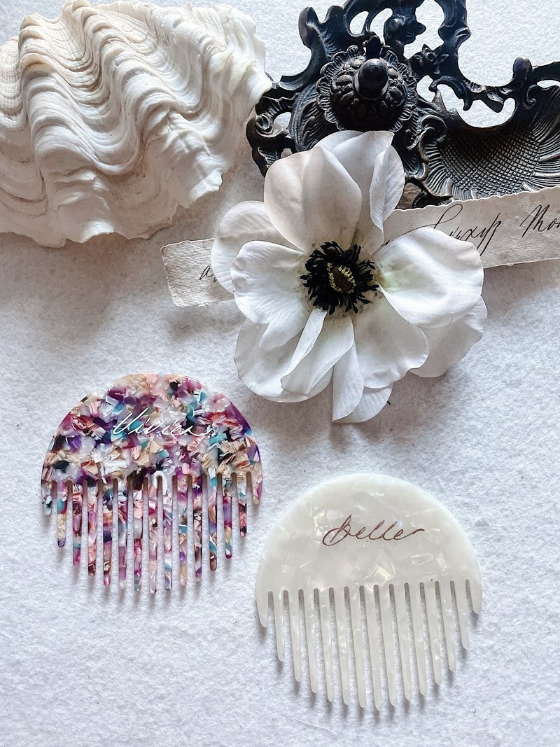 【人鱼系列】 定制手写随身顺发梳 Mermaid Hair Comb - 彩妆刷具/镜子/梳子 - 橡胶 粉红色