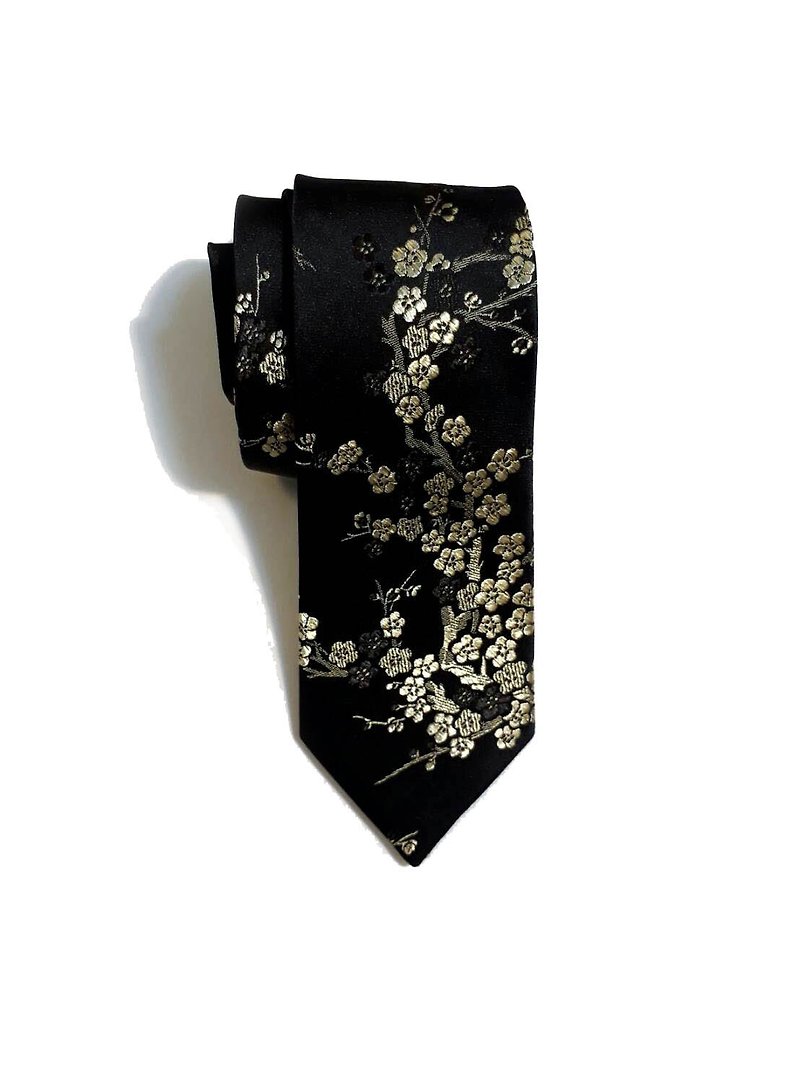黑金梅花 领带 Neckties - 领带/领带夹 - 聚酯纤维 黑色