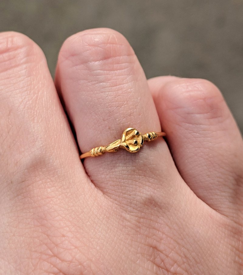 巴黎古董镀金花朵戒指 - 戒指 - 其他金属 