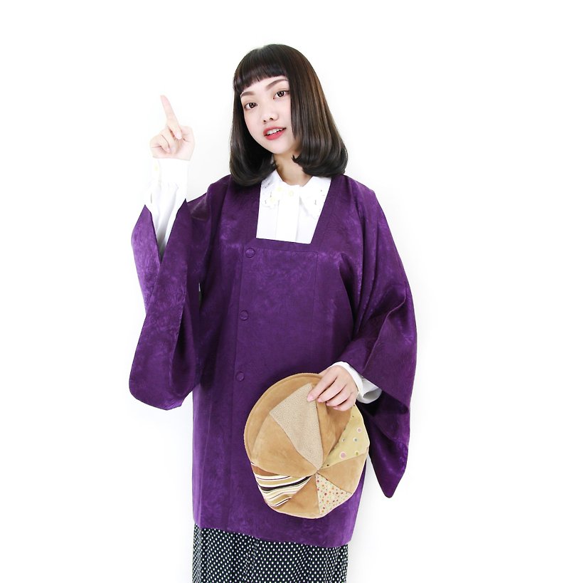 Back to Green::日本带回 缬草紫  vintage kimono (KBI-69) - 女装休闲/机能外套 - 丝．绢 