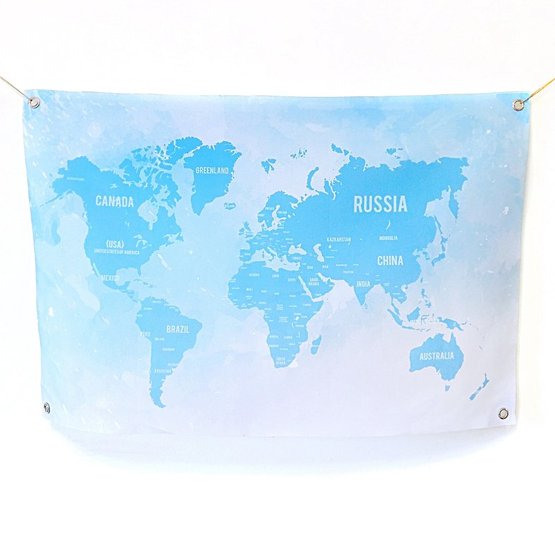 世界地图挂布 定制化 蓝 壁贴 - 海报/装饰画/版画 - 其他材质 蓝色