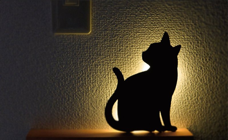 日本 Cat Wall Light 体感声控猫咪壁灯 - 回头猫 - 墙贴/壁贴 - 其他材质 黑色