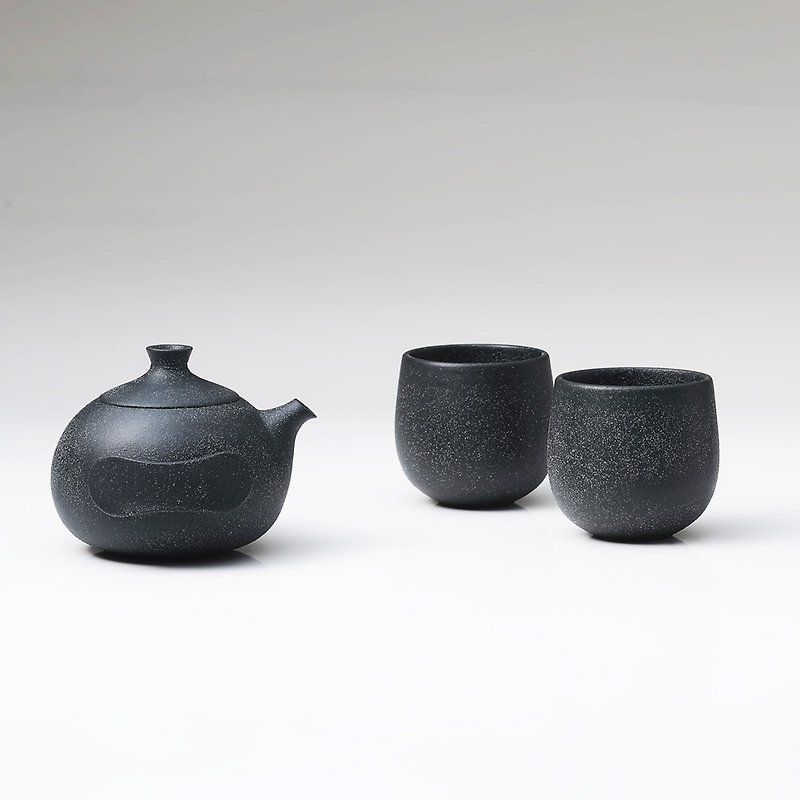 不二堂│岩矿 逗壶茶具组 - 茶具/茶杯 - 陶 黑色