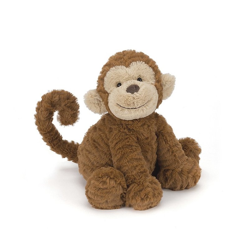 Fuddlewuddle Monkey 23cm 波浪毛小猴子 - 玩偶/公仔 - 聚酯纤维 咖啡色