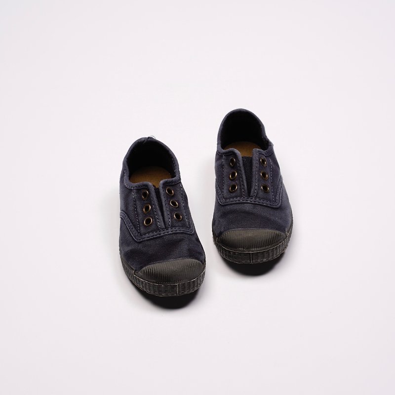 西班牙国民帆布鞋 CIENTA U70777 77 暗蓝色 黑底 洗旧布料 童鞋 - 童装鞋 - 棉．麻 蓝色