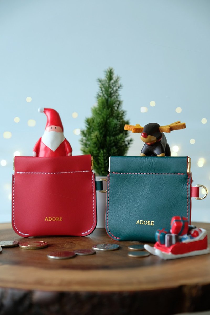 Christmas Leather coin purse  / 零錢包 / 小銭入れ - 零钱包 - 真皮 多色