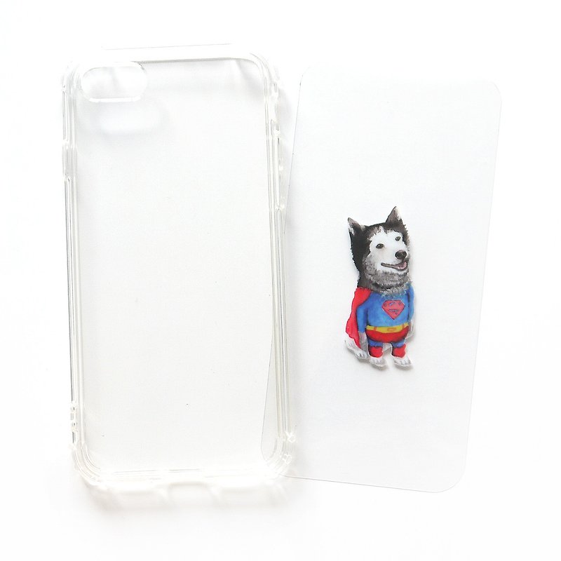 超人狗 - 手机壳 | TPU Phone case 防摔 空压壳 | 可加字设计 - 手机壳/手机套 - 橡胶 透明