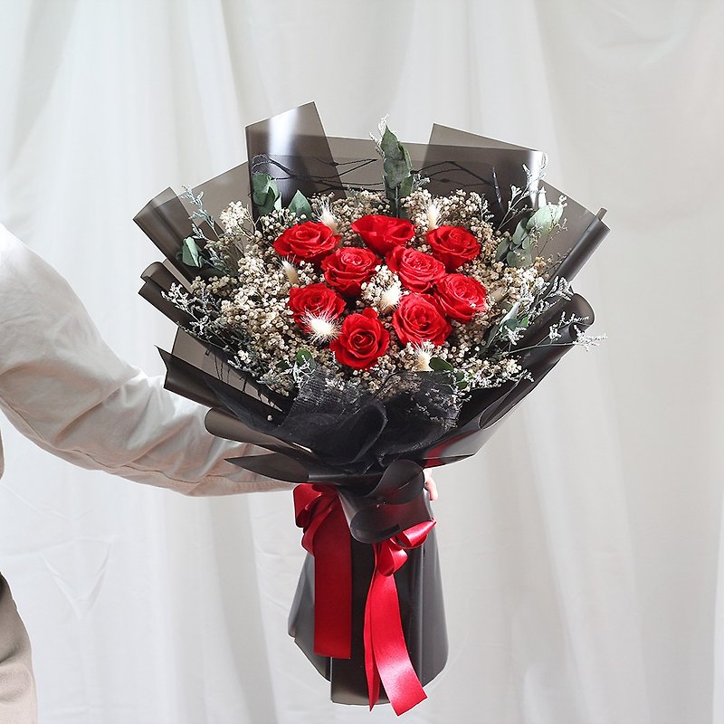 老派的爱情-干燥花束/永生花束-情人节礼物-求婚花束 - 干燥花/捧花 - 植物．花 红色