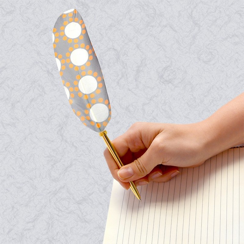 日本Quill Pen 羽毛原子笔 Naive自然系列 N01 羽毛笔 - 圆珠笔/中性笔 - 其他材质 卡其色
