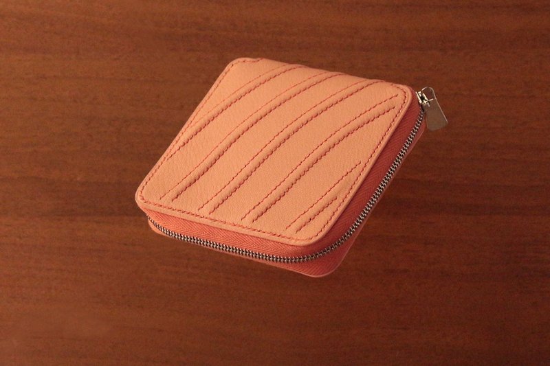 波纹拉链短夹 － Ripple compact zipper wallet - 皮夹/钱包 - 真皮 多色