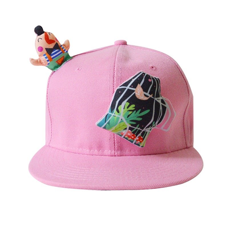 自由小鸟 原创手作棒球帽 趣味遮阳防晒帽子 - 帽子 - 棉．麻 粉红色