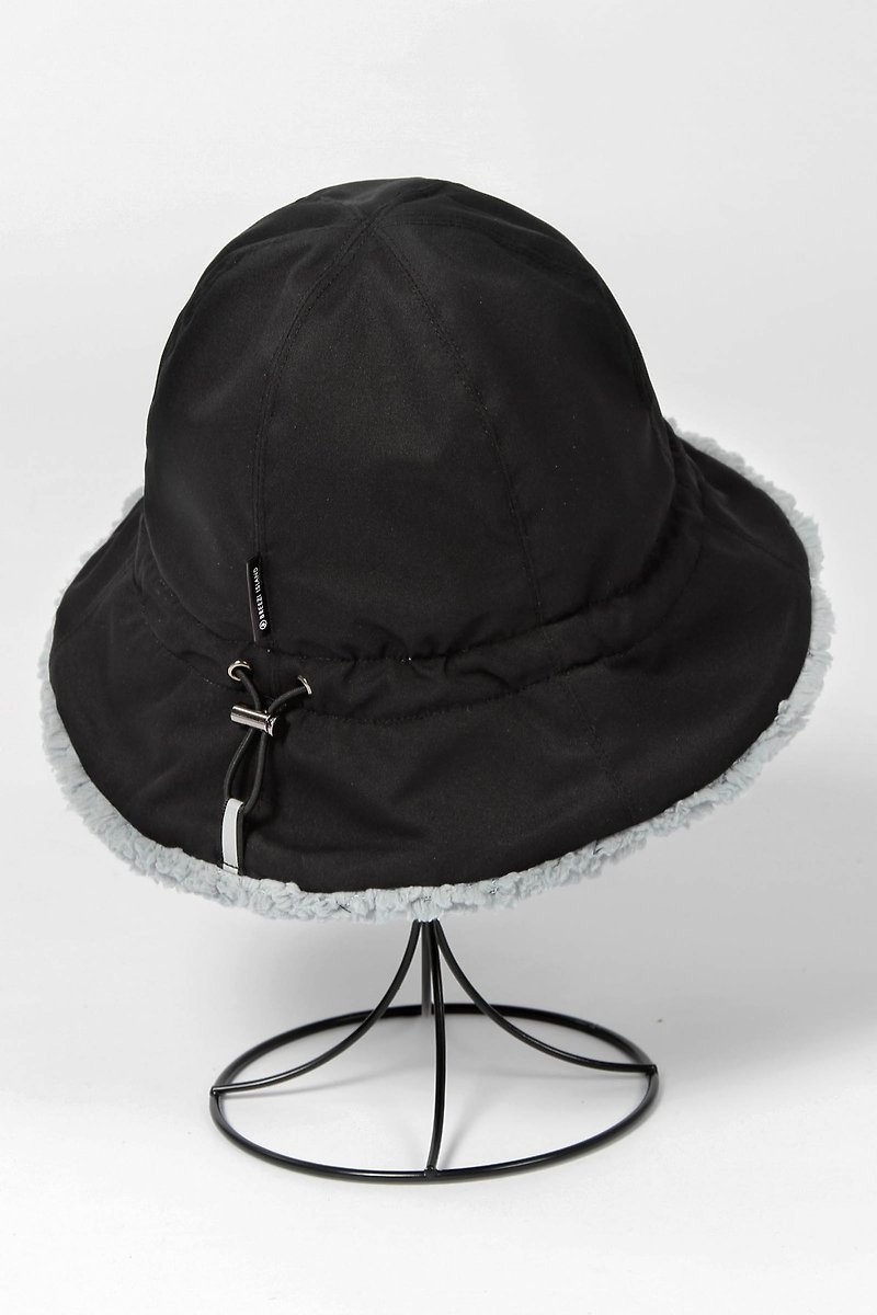 防泼水收纳绒毛渔夫帽-黑 - 帽子 - 聚酯纤维 黑色