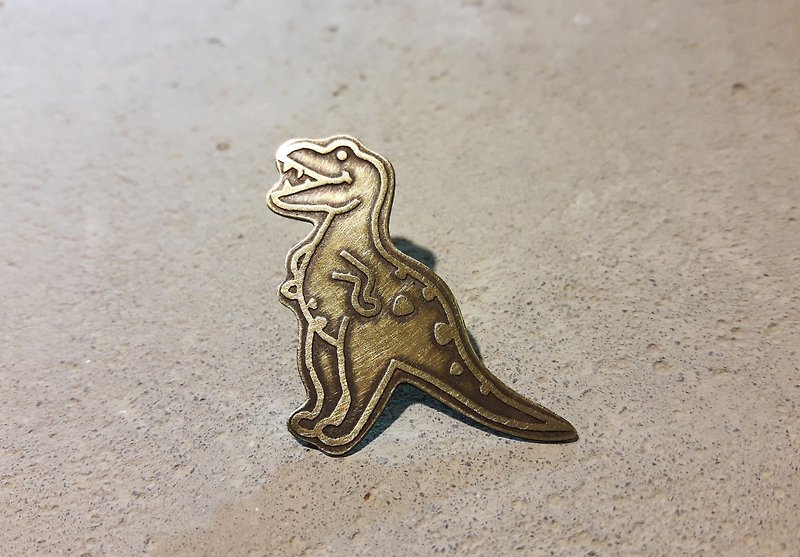 恐龙控必备 肉食恐龙区 黄铜胸针 - 胸针 - 铜/黄铜 金色
