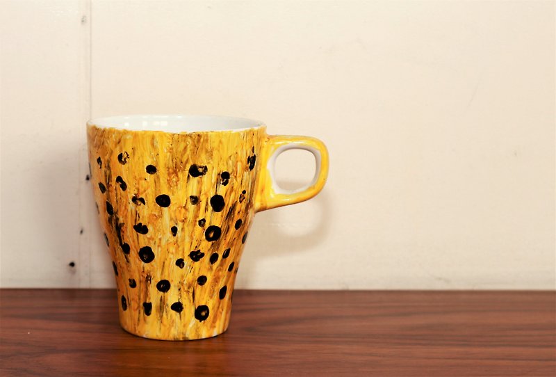 限量情人节礼物  豹豹手绘烤杯子(限量一件) - 咖啡杯/马克杯 - 其他金属 黄色
