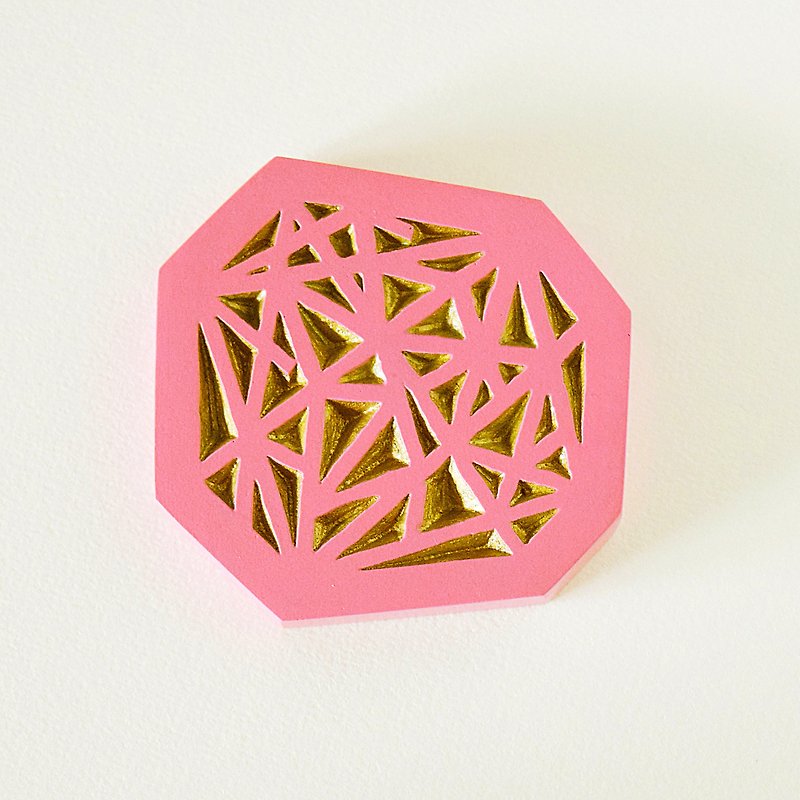 Geometric Hand Mirror Mini (intersect - pink) - 彩妆刷具/镜子/梳子 - 塑料 粉红色