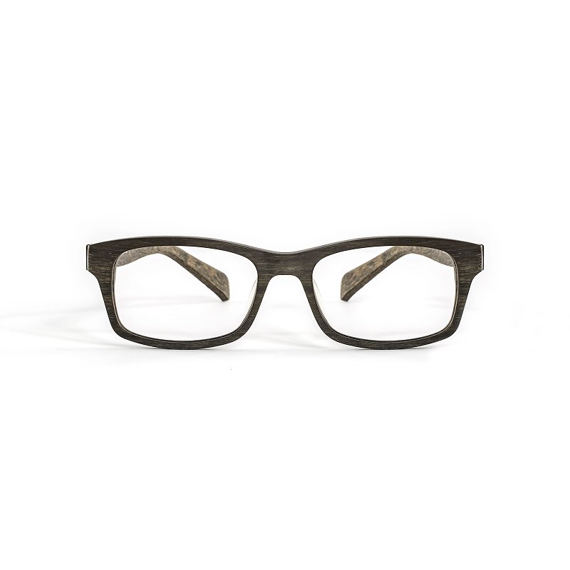 灰褐色仿木纹方框板材眼镜/特殊折扣款 - 眼镜/眼镜框 - 其他材质 咖啡色