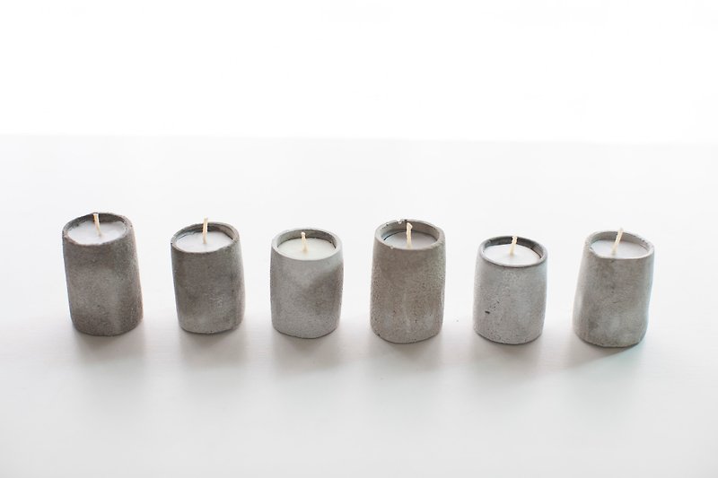 自然物 水泥石盆 淡香白葡萄 蜡烛 - 蜡烛/烛台 - 水泥 多色