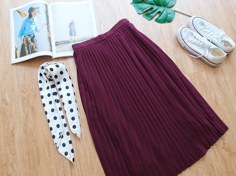 Vintage下着 / 百褶裙 no.4 - 裙子 - 其他材质 紫色