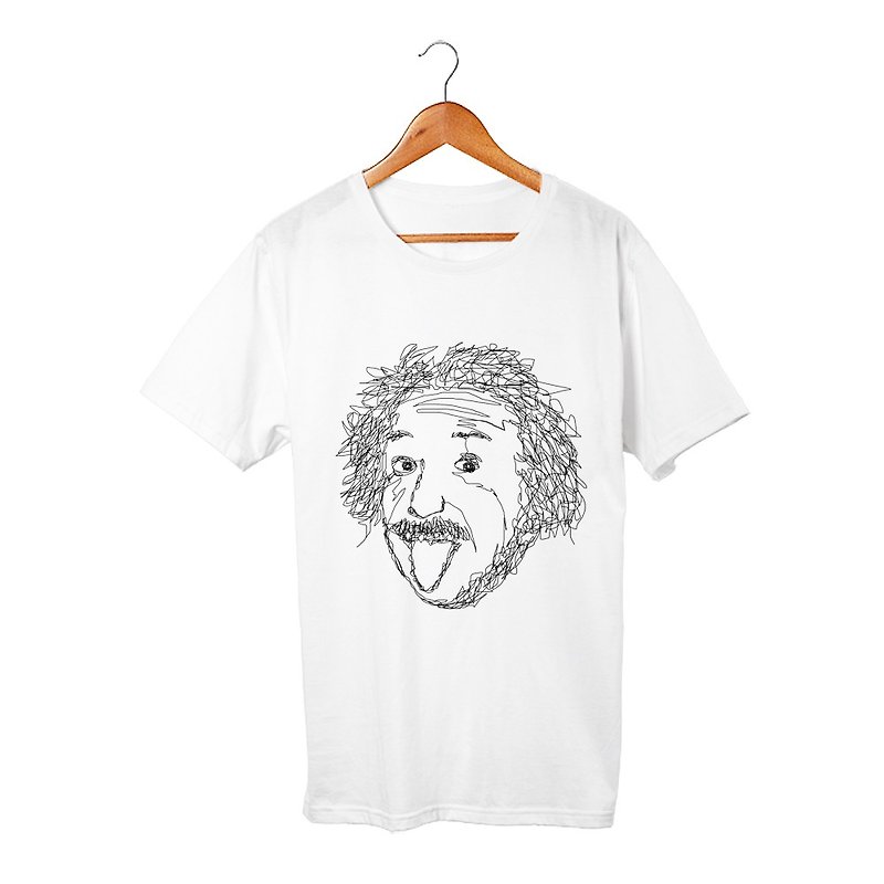Einstein Tシャツ - 男装上衣/T 恤 - 棉．麻 白色