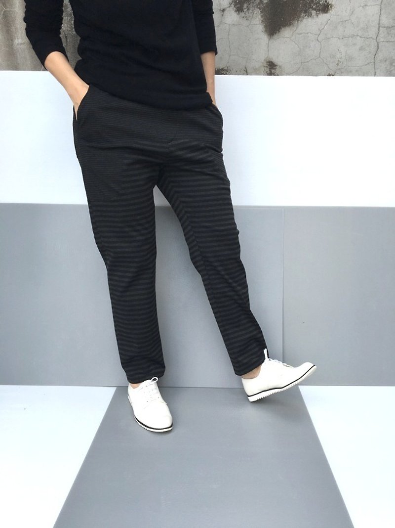 Striped combo pants - 女装长裤 - 纸 