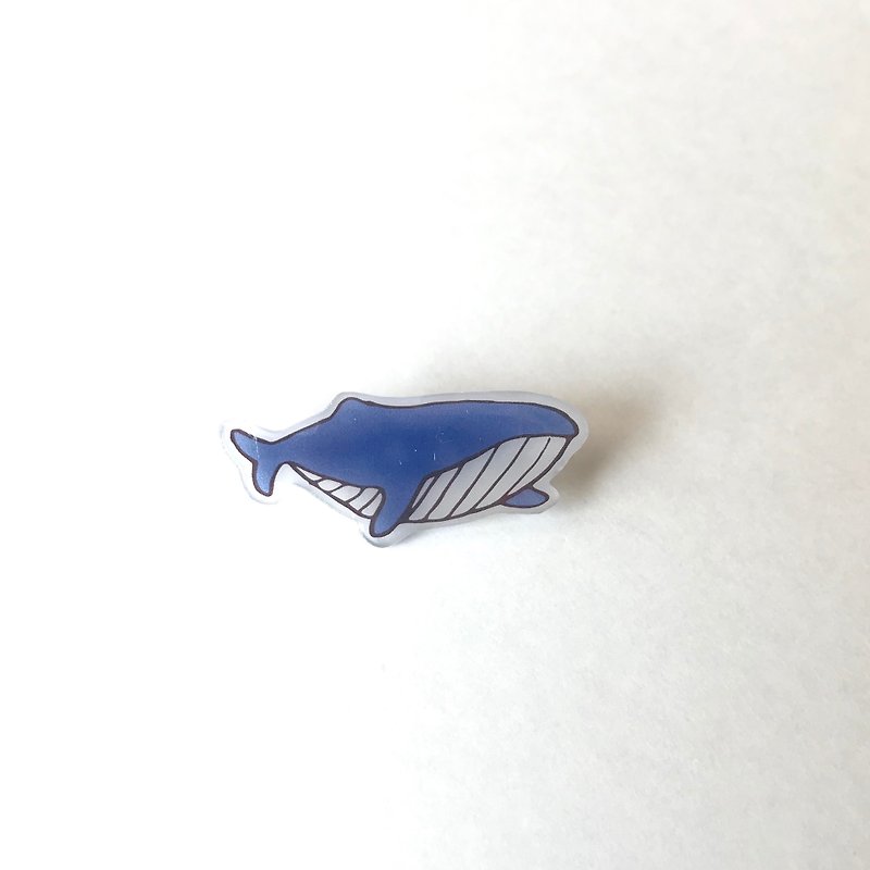 プラバンブローチ　クジラ - 胸针 - 树脂 蓝色