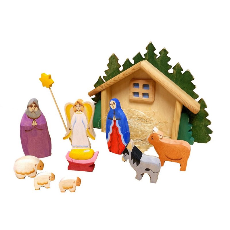 圣诞与婴儿床 - 玩具/玩偶 - 木头 多色