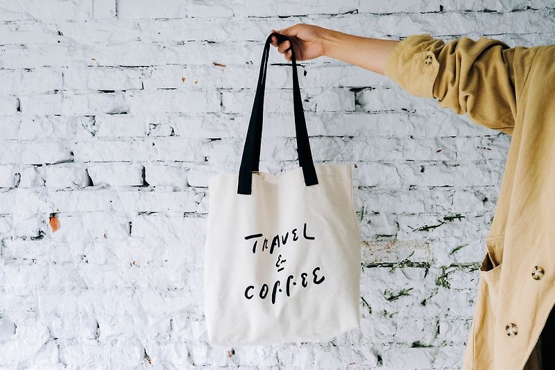 WHOSMiNG × 咖啡空少TRAVEL & COFFEE托特包 - 手提包/手提袋 - 其他材质 白色
