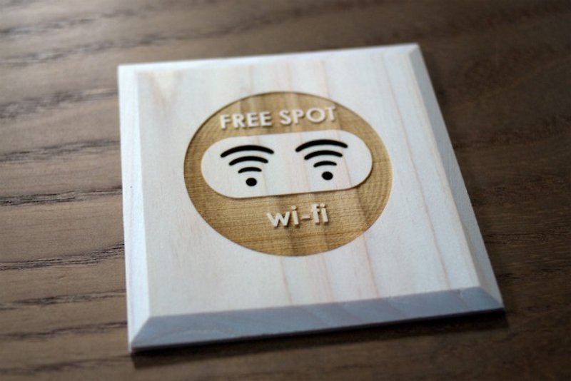 フリースポット Wi-Fi プレート　FREESPOT(P) - 其他 - 木头 咖啡色