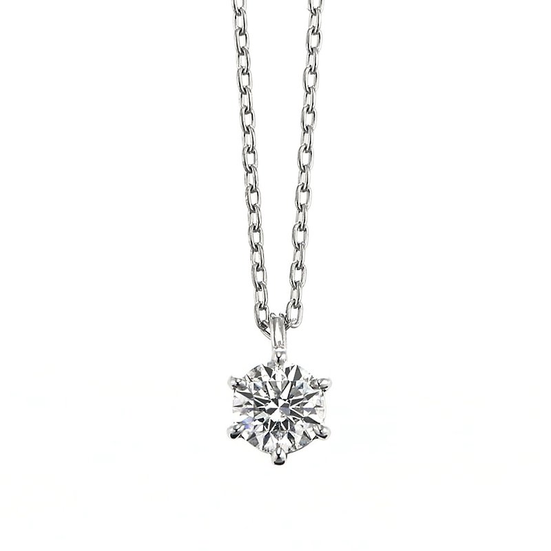 日本制天然钻石30分铂金颈链 - 耳环/耳夹 - 钻石 银色