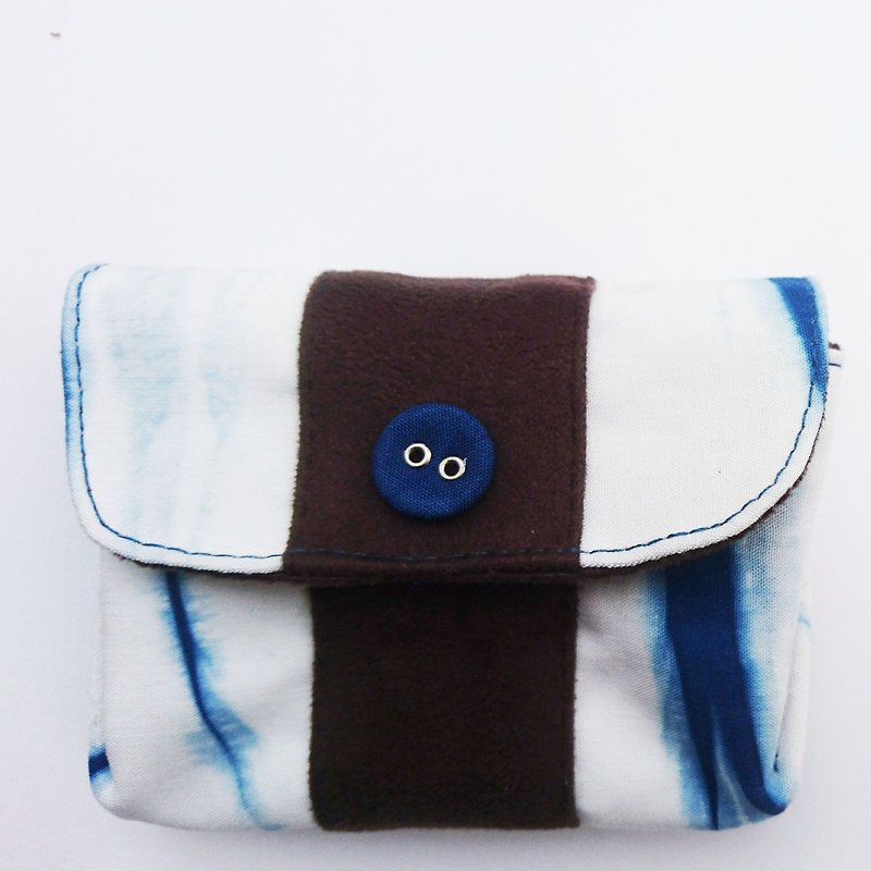 蓝染财布零钱包 - 皮夹/钱包 - 棉．麻 蓝色