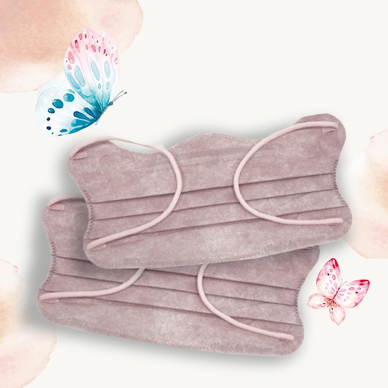 成人医疗蝶型平面口罩 蝶恋系列-粉梅 - 口罩 - 其他材质 粉红色