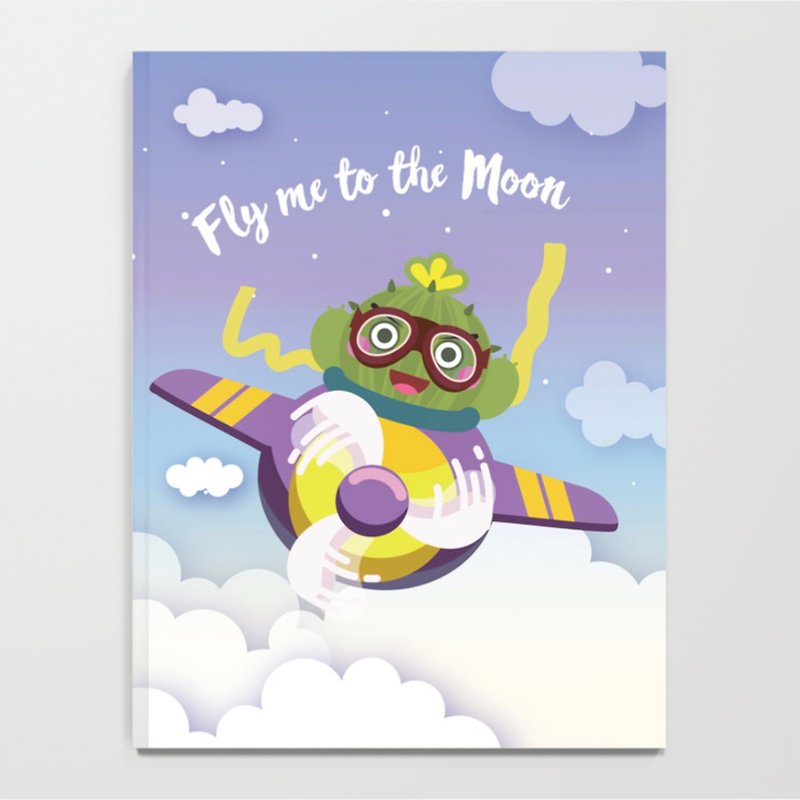 【Plump Planet Friends 多肉小星球记事本/笔记本】仙人掌飞机 - 笔记本/手帐 - 纸 紫色