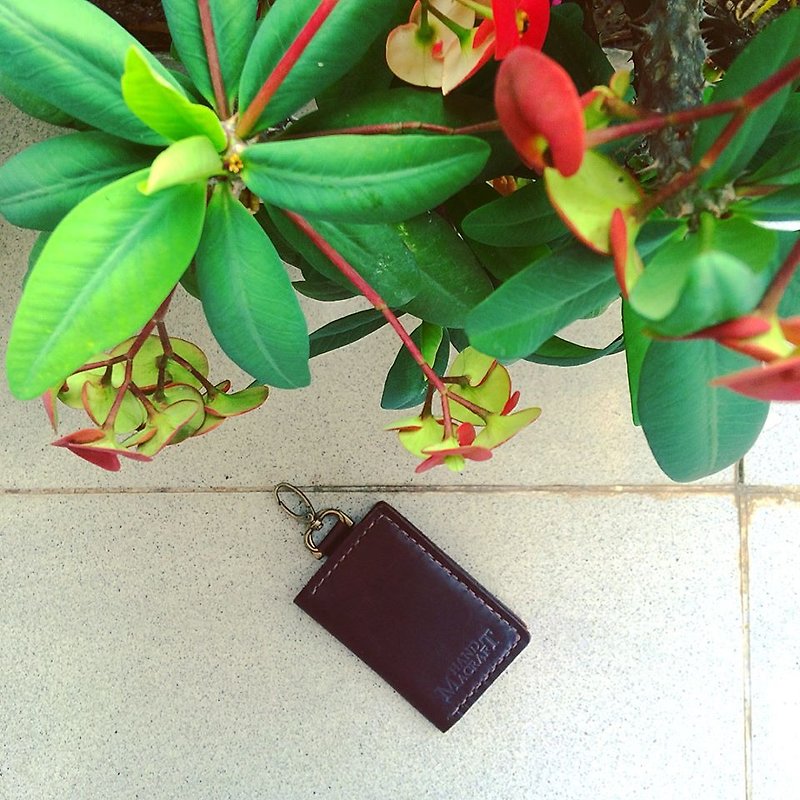 wallet keychain color Dark Brown - 钥匙链/钥匙包 - 真皮 