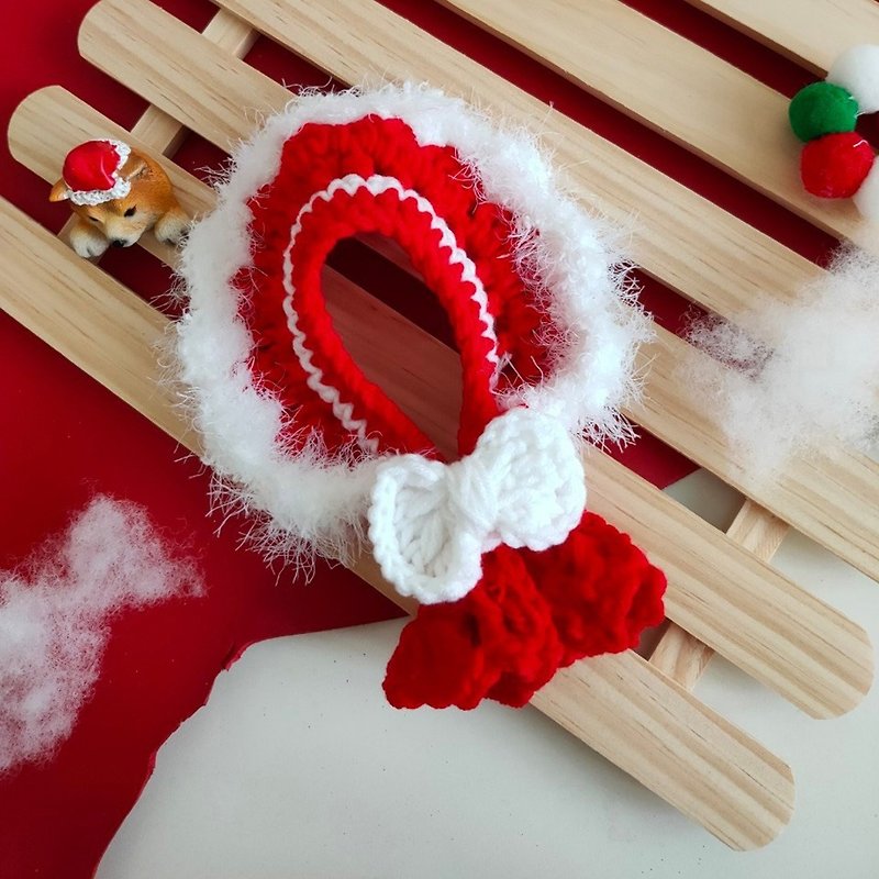 Christmas2020圣诞节限定-红精灵在雪地-宠物帽.围巾.买1赠1 - 衣/帽 - 棉．麻 红色