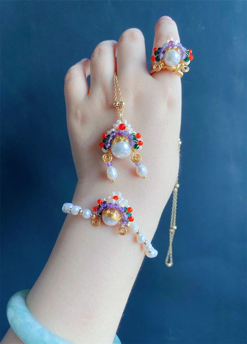 【售出】手工制作 珍珠 设计款 刀马旦 戒指 手链 项链 - 手链/手环 - 珍珠 多色