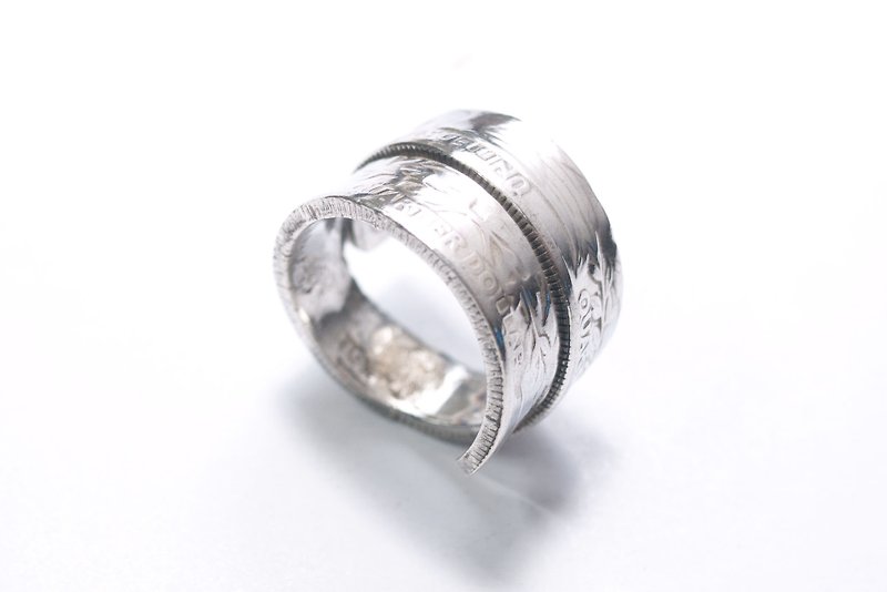Dreamstation皮革鞄研所，手工原创美元25C银币造型戒指，嘻皮，哈雷，重机，特价品 - 戒指 - 其他金属 银色