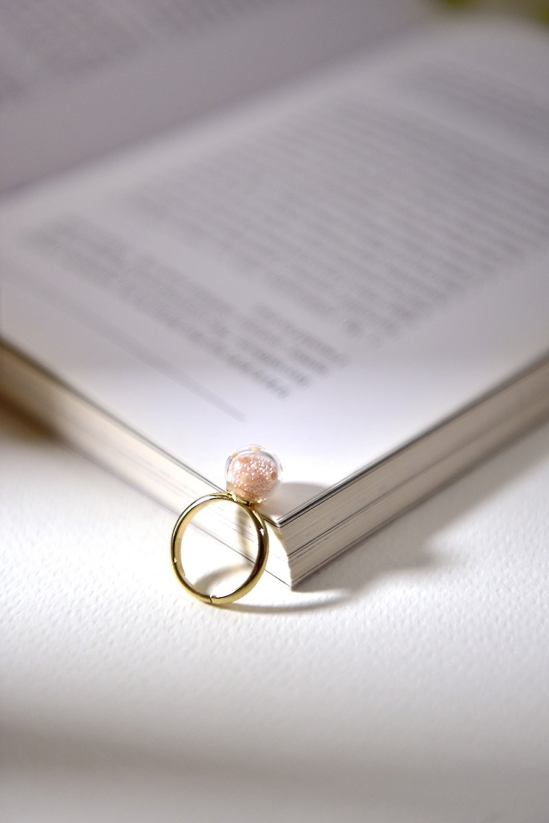 GEMMA PINK - 粉红波点玻璃球 指环 戒指 - 戒指 - 玻璃 粉红色