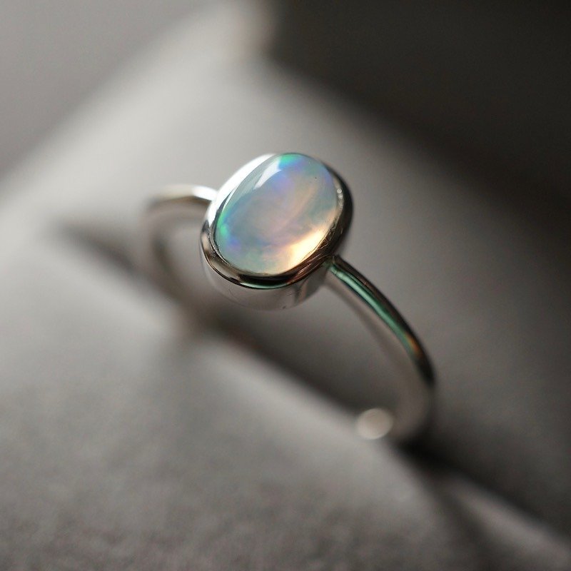 ITS-R103【925银・宝石戒指・Opal・欧泊・蛋白石】925银戒指。 - 戒指 - 宝石 银色